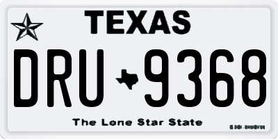TX license plate DRU9368