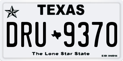 TX license plate DRU9370
