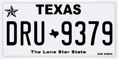TX license plate DRU9379
