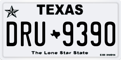 TX license plate DRU9390