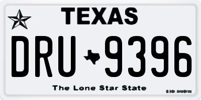 TX license plate DRU9396