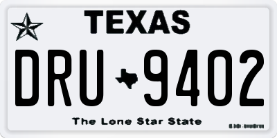 TX license plate DRU9402
