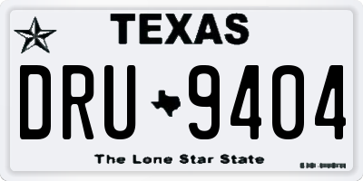 TX license plate DRU9404
