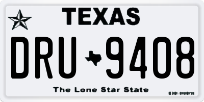 TX license plate DRU9408