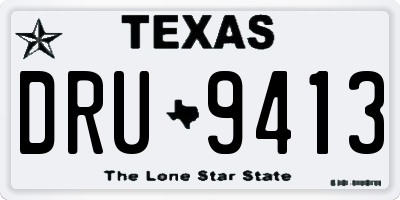 TX license plate DRU9413