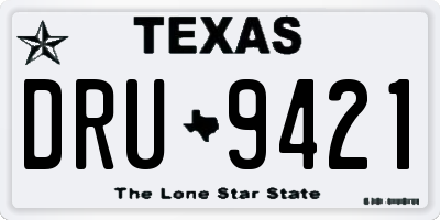 TX license plate DRU9421