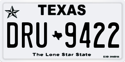 TX license plate DRU9422