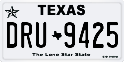 TX license plate DRU9425
