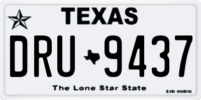 TX license plate DRU9437