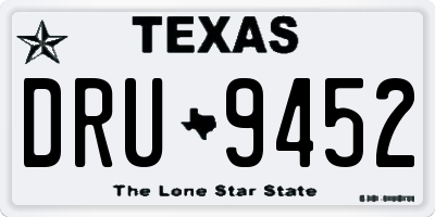 TX license plate DRU9452