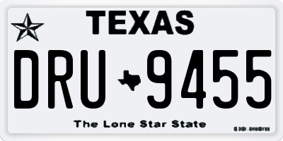 TX license plate DRU9455