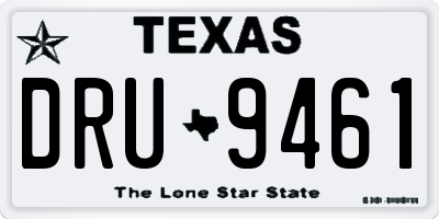 TX license plate DRU9461