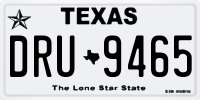 TX license plate DRU9465