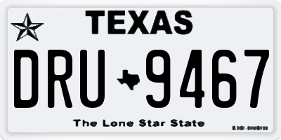 TX license plate DRU9467