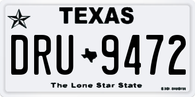 TX license plate DRU9472