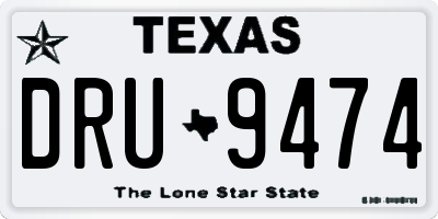 TX license plate DRU9474