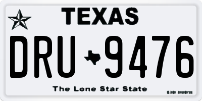 TX license plate DRU9476