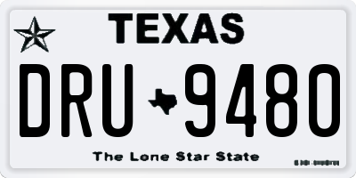 TX license plate DRU9480