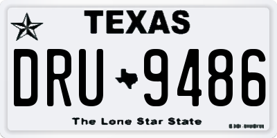 TX license plate DRU9486