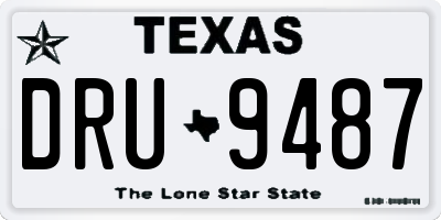 TX license plate DRU9487