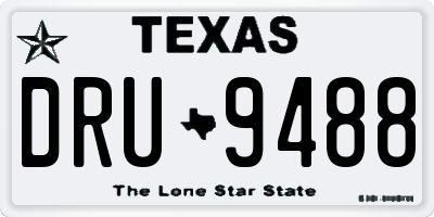 TX license plate DRU9488
