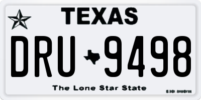 TX license plate DRU9498