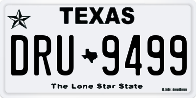 TX license plate DRU9499