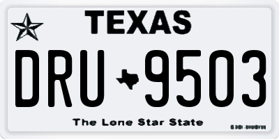 TX license plate DRU9503