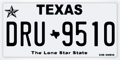 TX license plate DRU9510