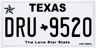 TX license plate DRU9520