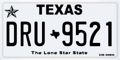 TX license plate DRU9521