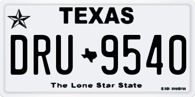 TX license plate DRU9540