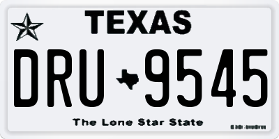 TX license plate DRU9545