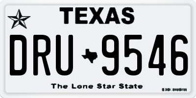 TX license plate DRU9546