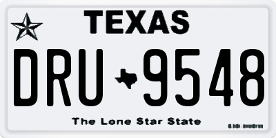 TX license plate DRU9548