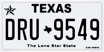 TX license plate DRU9549