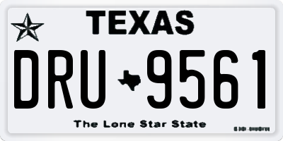 TX license plate DRU9561