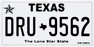 TX license plate DRU9562