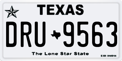 TX license plate DRU9563
