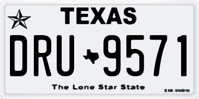 TX license plate DRU9571