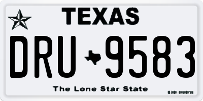 TX license plate DRU9583