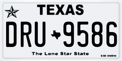 TX license plate DRU9586