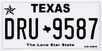 TX license plate DRU9587