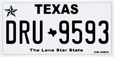 TX license plate DRU9593