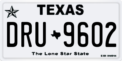 TX license plate DRU9602