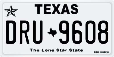 TX license plate DRU9608