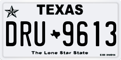 TX license plate DRU9613
