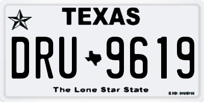 TX license plate DRU9619
