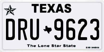 TX license plate DRU9623