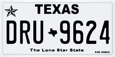 TX license plate DRU9624